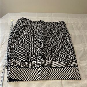 J. Crew Black and White Geometric Pencil Skirt